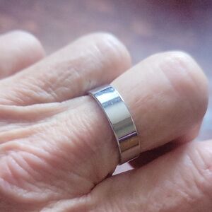 Sleek Stainless Steel Band 7 3/4 Ring